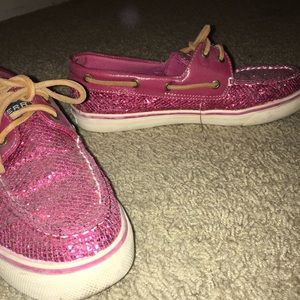 Sparkly pink Sperrys
